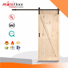 Classical Z Brace Unfinished Interior Barn Door Slab With Sliding Door Hardware